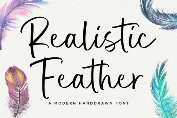 Realistic Feather: A Modern Handdrawn Font for Organic Branding